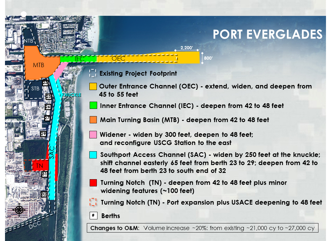 Port Everglades Harbor Deepening Investigation map